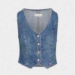 Denim Forum Blue Button-Up Vest